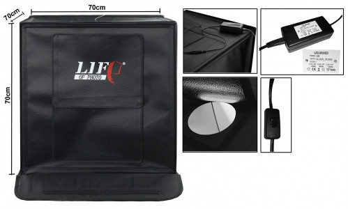 خیمه عکاسی دیمر دار LIFE OF PHOTO LED550 ابعاد 50*50 سانتی متر